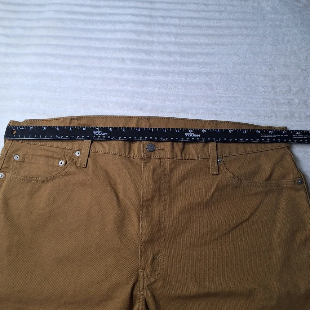 Levis 511  Khaki Slim Fit Cut Off Shorts Mens 42 BROWN Frayed Hem Denim